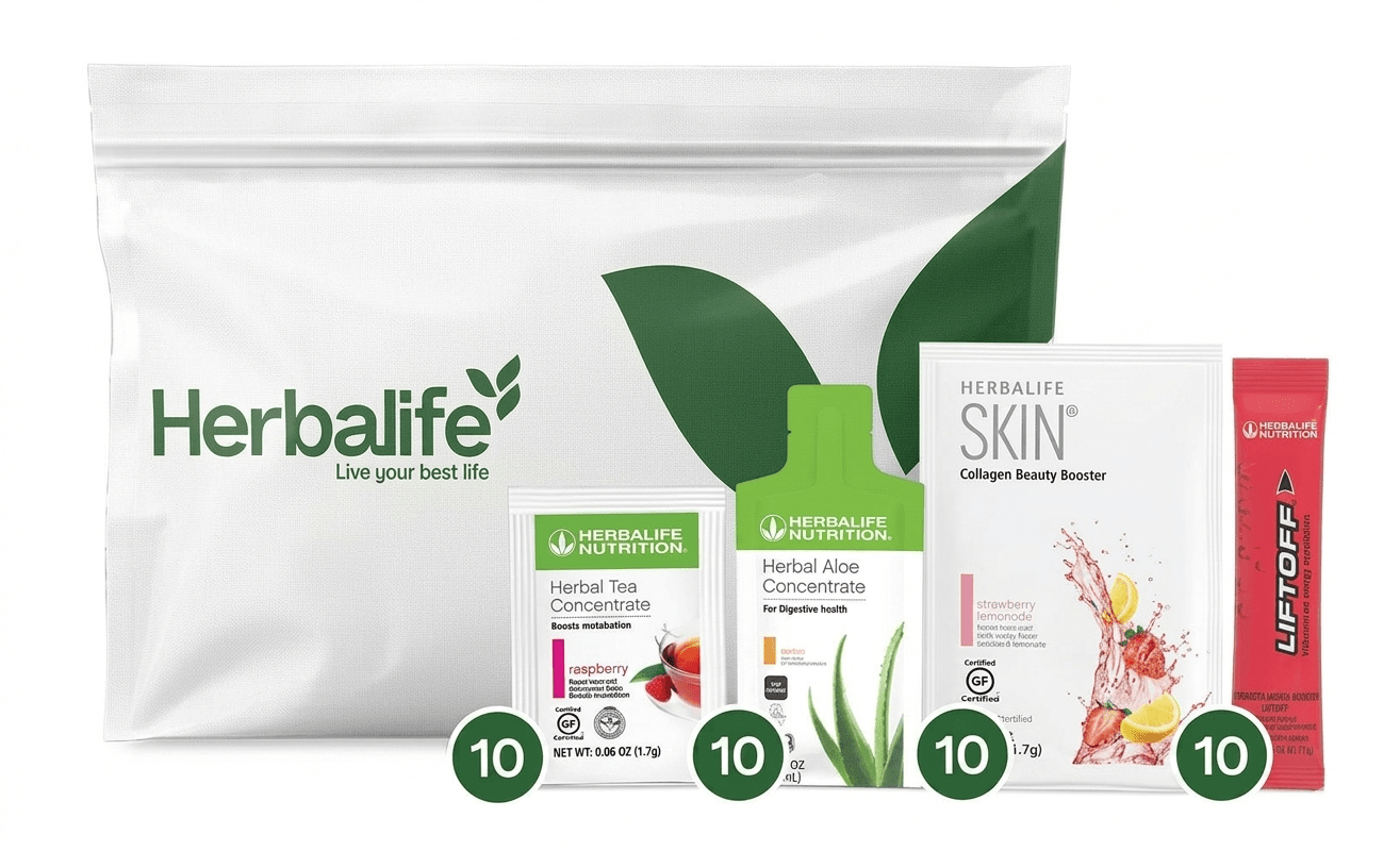 Herbalife Mega Tea On - the - Go Kit – Energy Booster & Collagen Beauty Drink Set - Viva Leaf