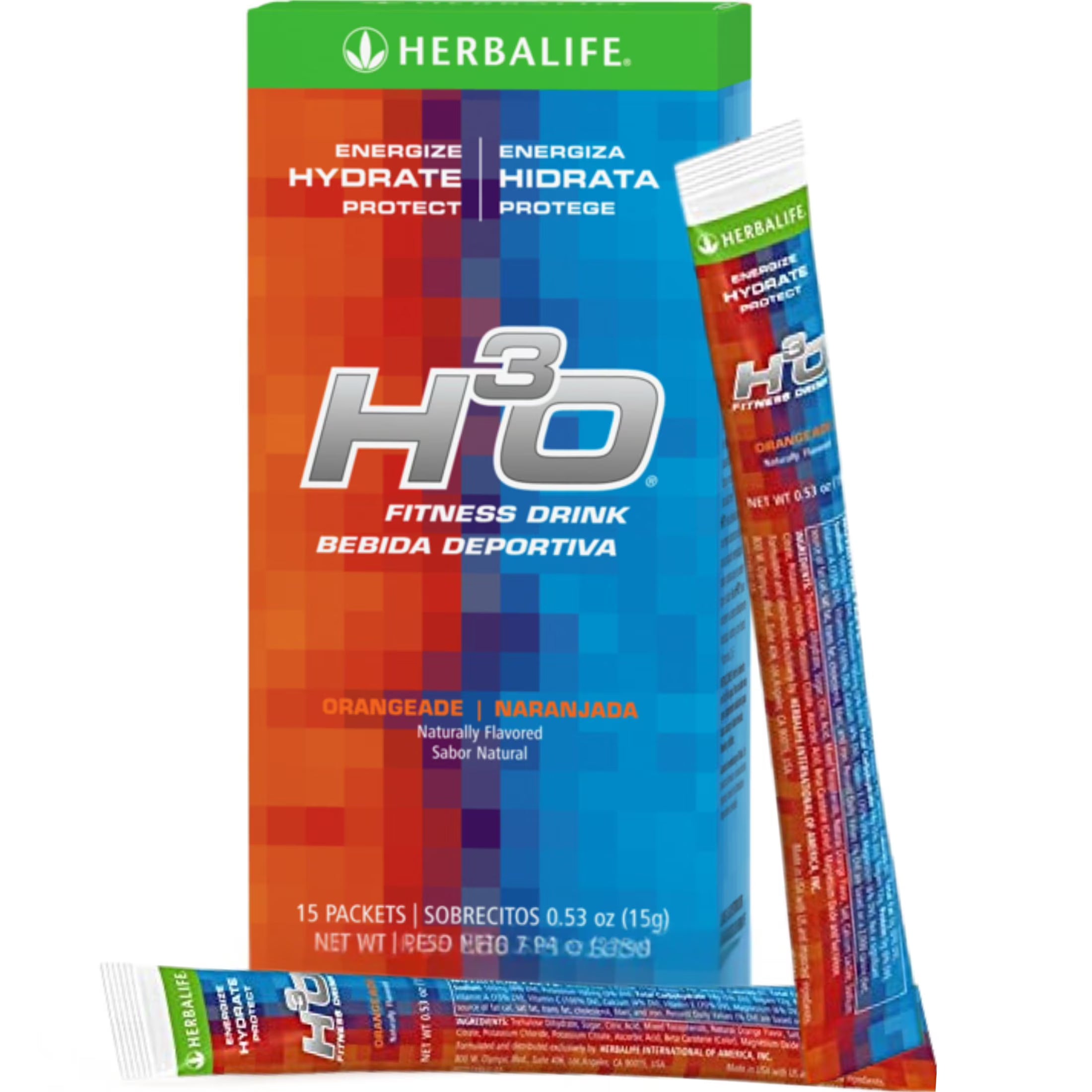 Herbalife H3O Fitness & Hydration Drink Mix – Orangeade (15 Packets)