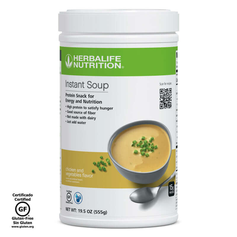 Herbalife® Instant Soup Chicken and Vegetables | High Plant-Based Protein Creamy Soup Mix (130 Calories)
