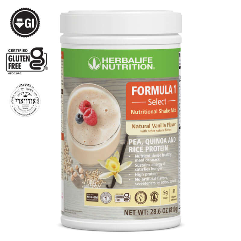 Herbalife Formula 1 Select Natural Vanilla Flavor - Plant-Based Vegan Protein Shake Mix