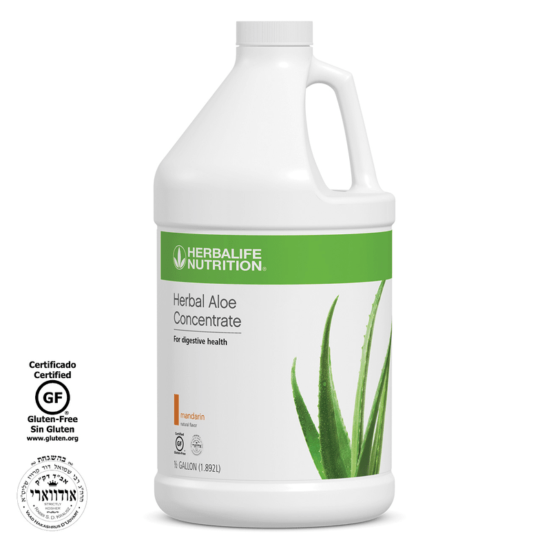 Herbalife Herbal Aloe Concentrate Mandarin Flavor - Digestive Support Liquid (1/2 Gallon) - Viva Leaf
